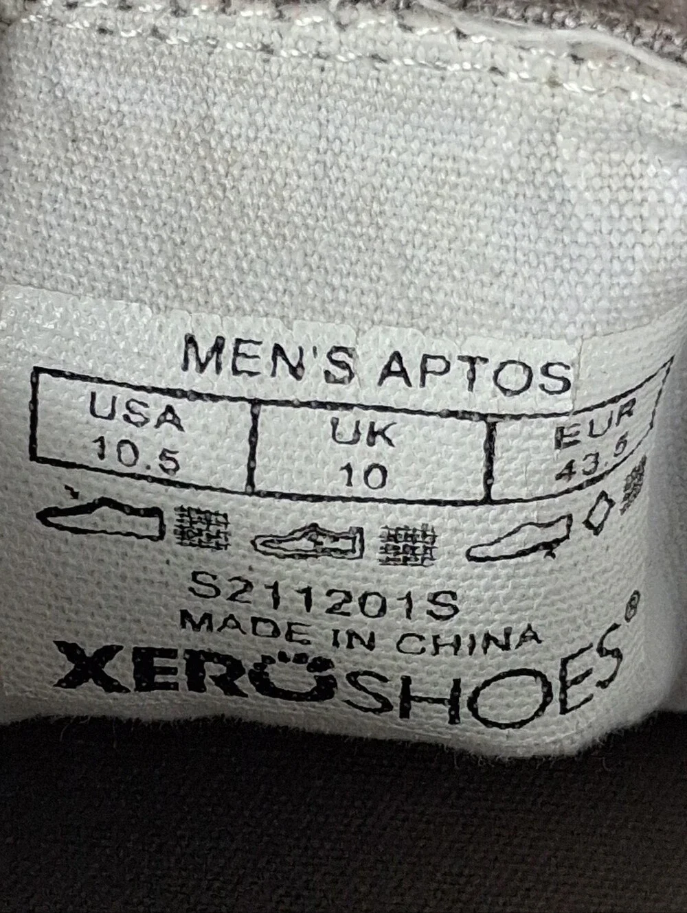 Xero Aptos Shoes Mens 10.5 Taupe Slip-On Hemp Canvas Casual Barefoot Lightweight